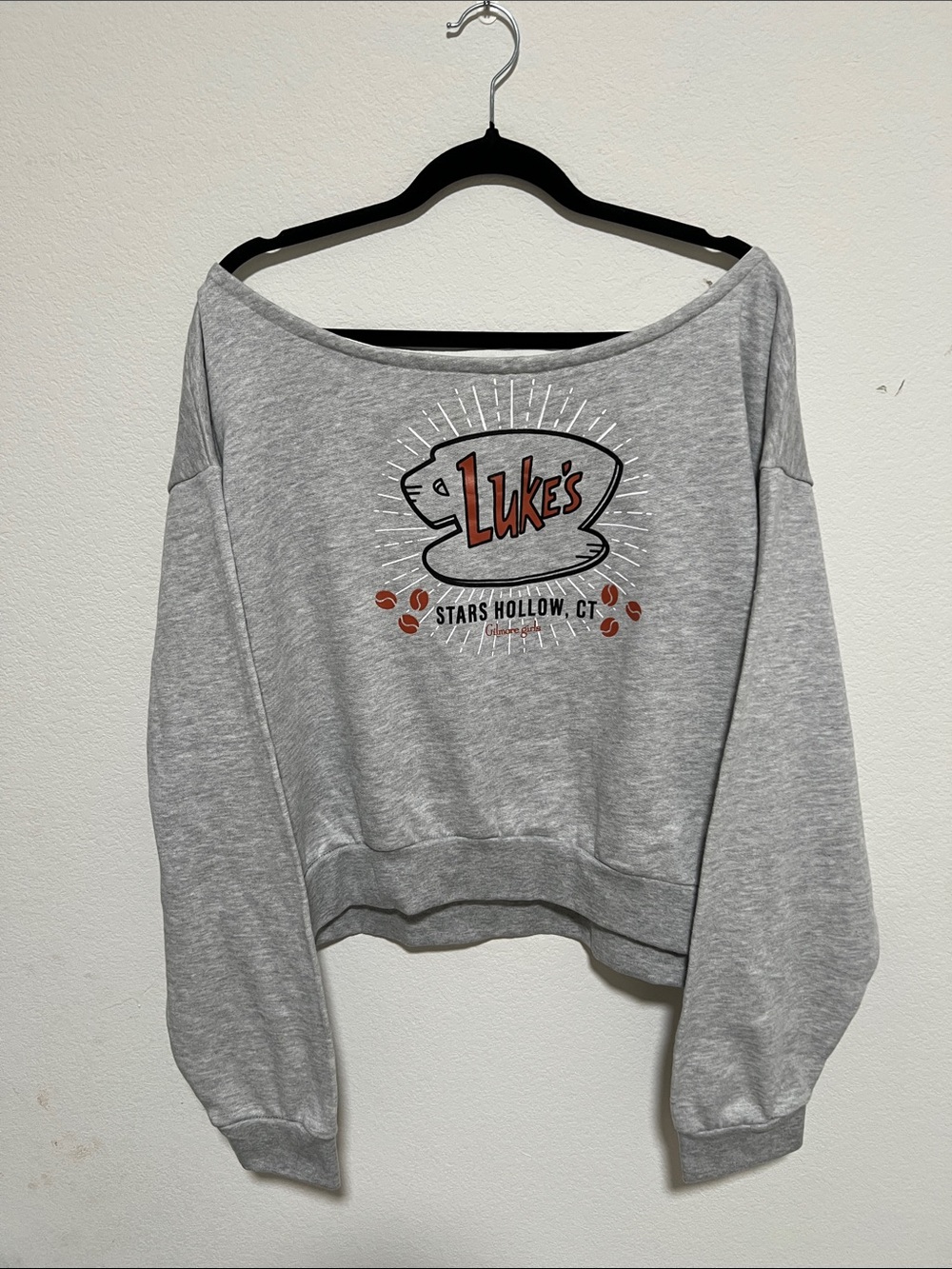 Gilmore Girl’s Luke’s Gray Off-Shoulder Women’s Sweatshirt 2X